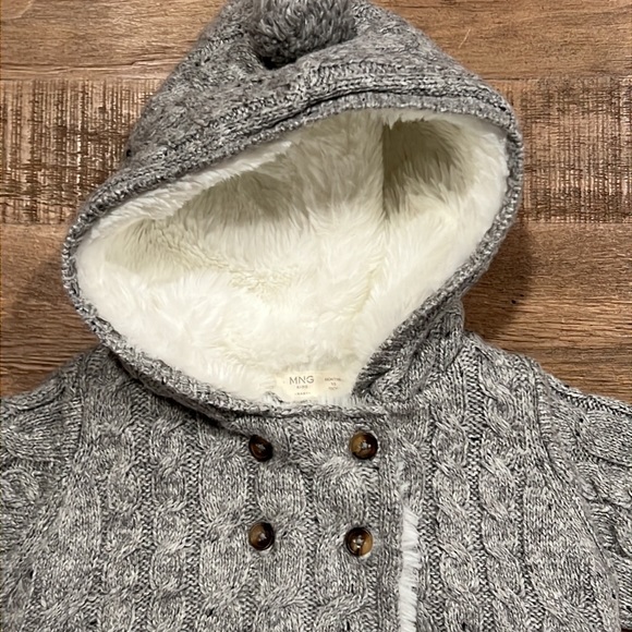 MANGO Baby knitted cardigan w/faux fur lining - Picture 3 of 6